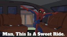 Spider Man Man This Is A Sweet Ride GIF - Spider Man Man This Is A Sweet Ride Ride GIFs