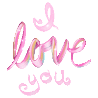 the word love is written in pink letters