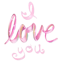 the word love is written in pink letters