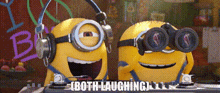 Minions Both Laughing GIF