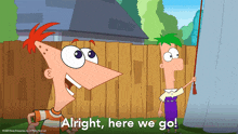 perry the platypus says alright here we go in a cartoon