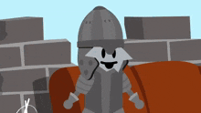 a cartoon of a knight with a helmet on