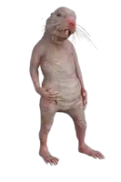 a naked mole rat is standing with its hands on its hip