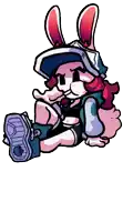 a cartoon drawing of a girl with bunny ears on her hat