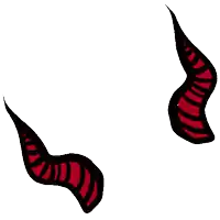 a pair of devil horns on a white background .
