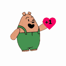 heart pounding fast bear cartoon bear love bear friend love bear
