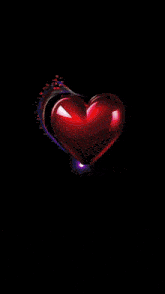 a man and a woman are standing next to each other with a heart in the middle