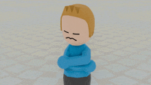 a cartoon character with his arms crossed and a smirk on his face