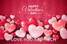 Happy Valentine'S Day Greeting Card GIF - Happy Valentine'S Day Greeting Card Red Hearts GIFs