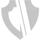 a gray shield with a white stripe on it