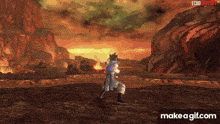a gif of a dragon ball z character is being made on make a gif.com .