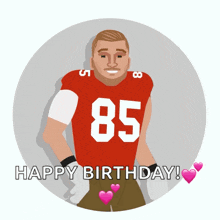 an illustration of a football player with the number 85
