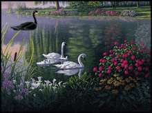 озеро цветы GIF - озеро цветы лебеди GIFs