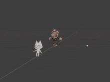 a computer generated image of a cat and a man dancing