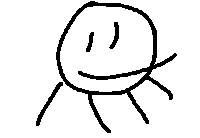 a black and white drawing of a person 's face with a smiley face