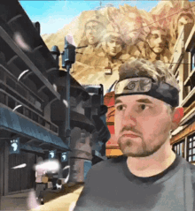 a painting of a man wearing a headband with naruto on it