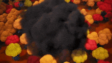 a computer generated image of a purple and black object