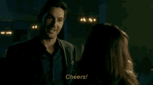 Cheers Lucifer GIF - Cheers Lucifer Drink GIFs