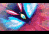 a colorful painting of a butterfly with a yellow eye