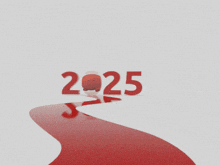 the number 2022 is displayed with a red object in the middle