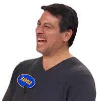 a man with a name tag that says harold on it
