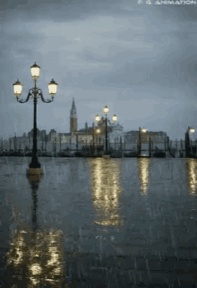 Sea Lampposts GIF - Sea Lampposts Rain GIFs