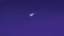 a purple sky with stars and a shooting star with the date october 14th on it