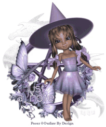 just a note purple fairy butterfly girl