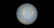 a globe with a black background and a map of the world on it