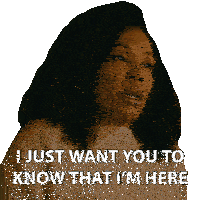 a woman in a brown sweater says i just want you to know that i 'm here