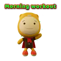a cartoon character with the words morning workout on the bottom