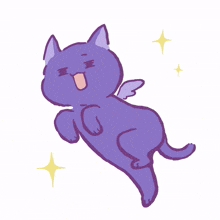 cat kitty purple cute happy