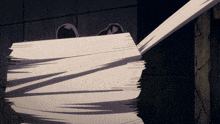 a cartoon drawing of a person wrapped in a piece of paper