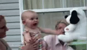 excited funny baby