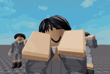 a cartoon character in a suit and tie with a smiley face on his face