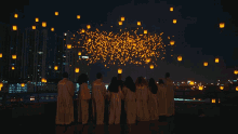lanterns anuel aa night light float away into the sky