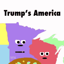 a poster that says trump 's america with a map of america