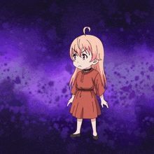a little girl with pink hair is holding a lightning bolt in her hand