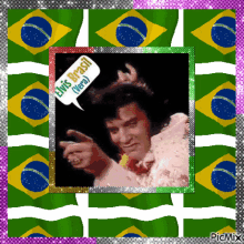 Elvis Presley Flag Of Brazil GIF - Elvis Presley Flag Of Brazil Waving GIFs