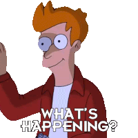 Whats Happening Philip J Fry Sticker - Whats Happening Philip J Fry Futurama Stickers