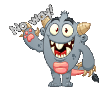 No Way Animated Monster Stickers Sticker - No Way Animated Monster Stickers Stickers