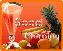 good morning healthy breakfast juice fruit