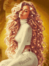 a painting of a woman with long hair and the name nessa