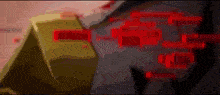 a close up of a person 's chest with red lights behind them