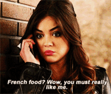 Pretty Little Liars French Food GIF - Pretty Little Liars French Food Wow You Must Really Like Me GIFs