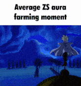 average zs aura farming moment is displayed on a poster