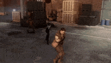 a man in a spiderman costume is jumping over a man in a suit