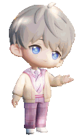 a 3d model of a boy wearing a plaid shirt and tie