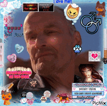 a man 's face is surrounded by various icons including one that says abort that thing