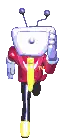 a pixel art of a man in a suit and tie with antennas on his head .
